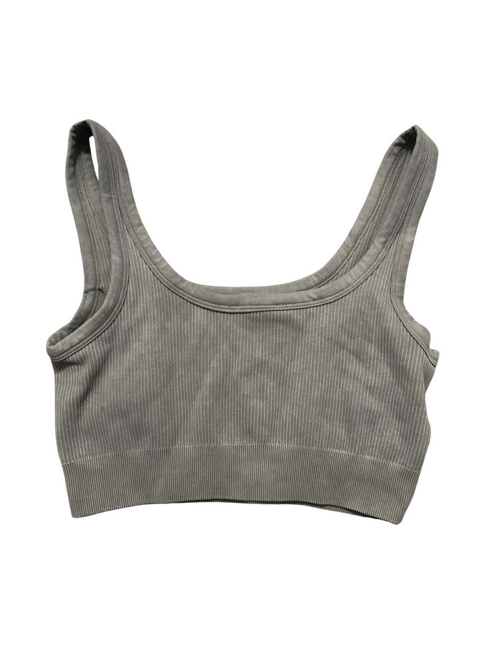 Fashion Nova Gray Ribbed Seamless Sports Bra Bralette Size M - Picture 3 of 3